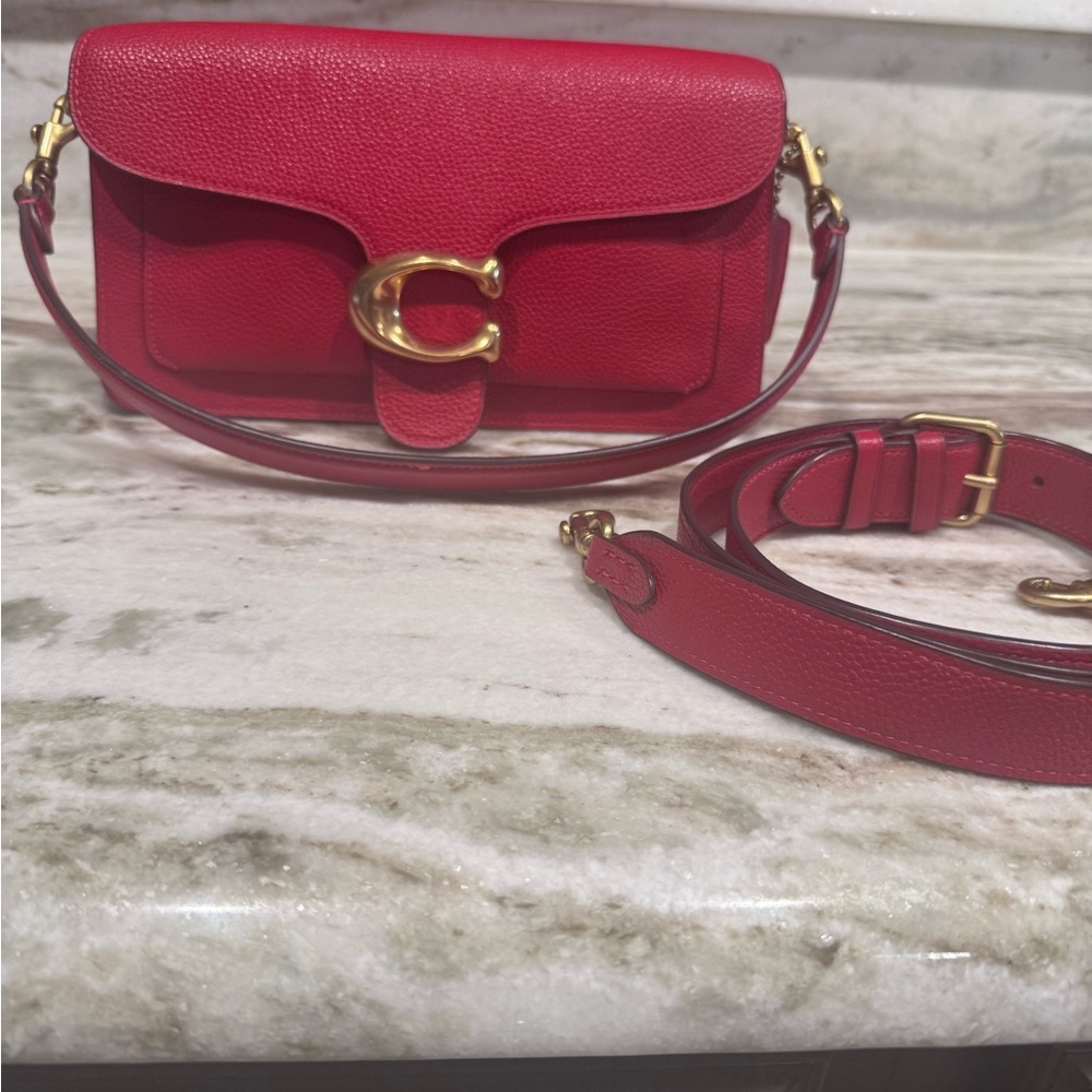 Coach Tabby Red Crossbody Bag with Gold Accents